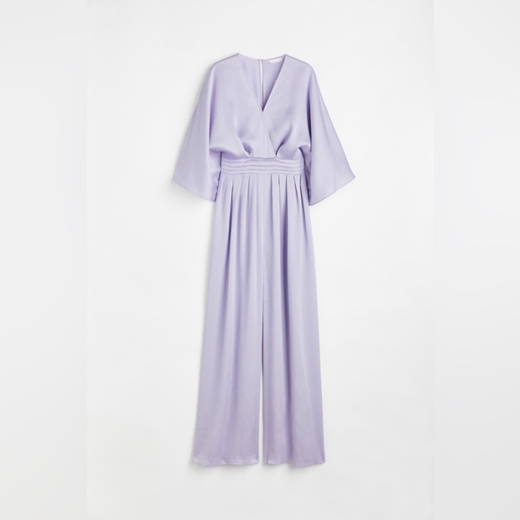 H&M Pants - 🆕(NWT) H&M Wrap-Front Creped Jumpsuit. Lilac Purple. MEDIUM